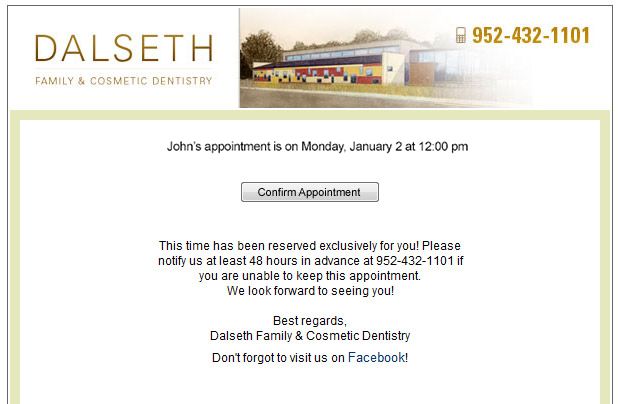 Dalseth Dental Patient Reminder