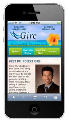 Sesame Mobile Site for Dr. Gire