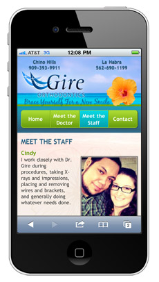 Sesame Mobile Site for Dr. Gire